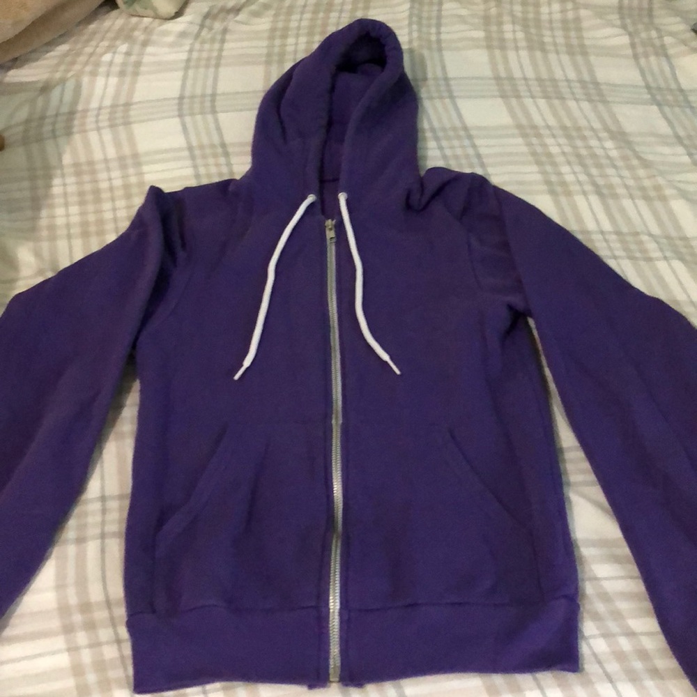 American Apparel Purple Zip Up Hoodie